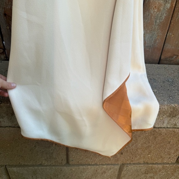 RACHEL Rachel Roy Cream Gold Ruffle Mini Sheath Dress Size 2 NWT Flawed - Picture 7 of 12